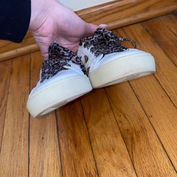 AUTHENTICATED Saint Laurent Leopard print Star Court Sneakers size 35.5 5.5 - Picture 2 of 11